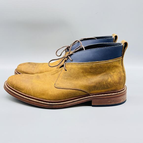 Cole Haan Boots Mens 9 Brown Leather Colton Chukka Ankle Lace Up Winter Shoes - Picture 5 of 12